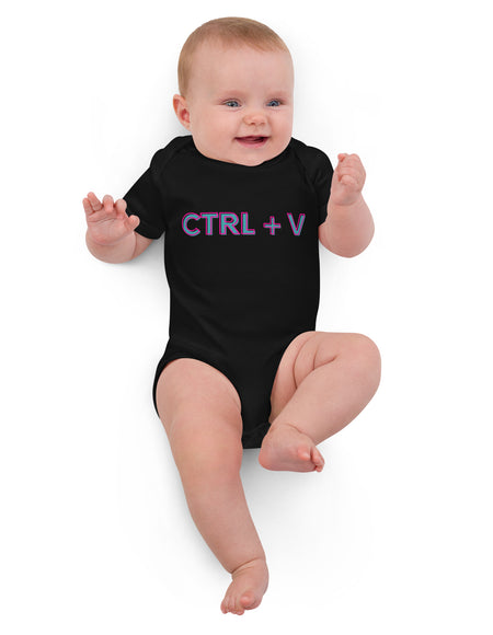 Organic cotton baby bodysuit CTRL + V